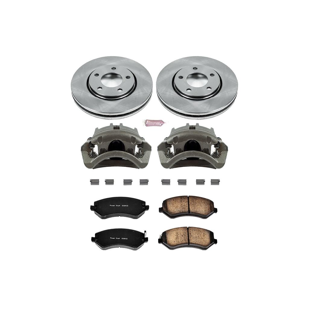 PowerStop KCOE5244 - OE Stock Replacement Brake Pad, Rotor and Caliper Kit