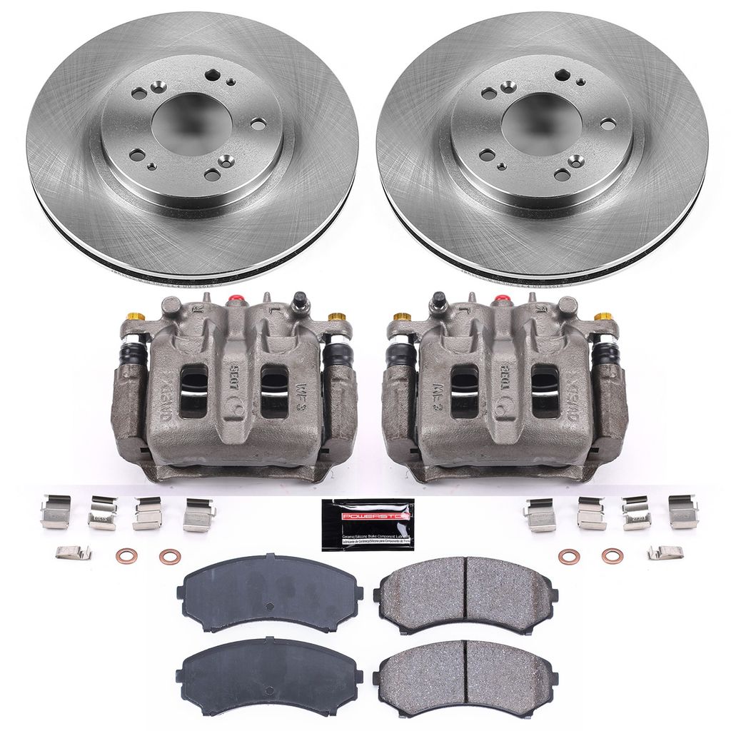 PowerStop KCOE5258 - OE Stock Replacement Brake Pad, Rotor and Caliper Kit