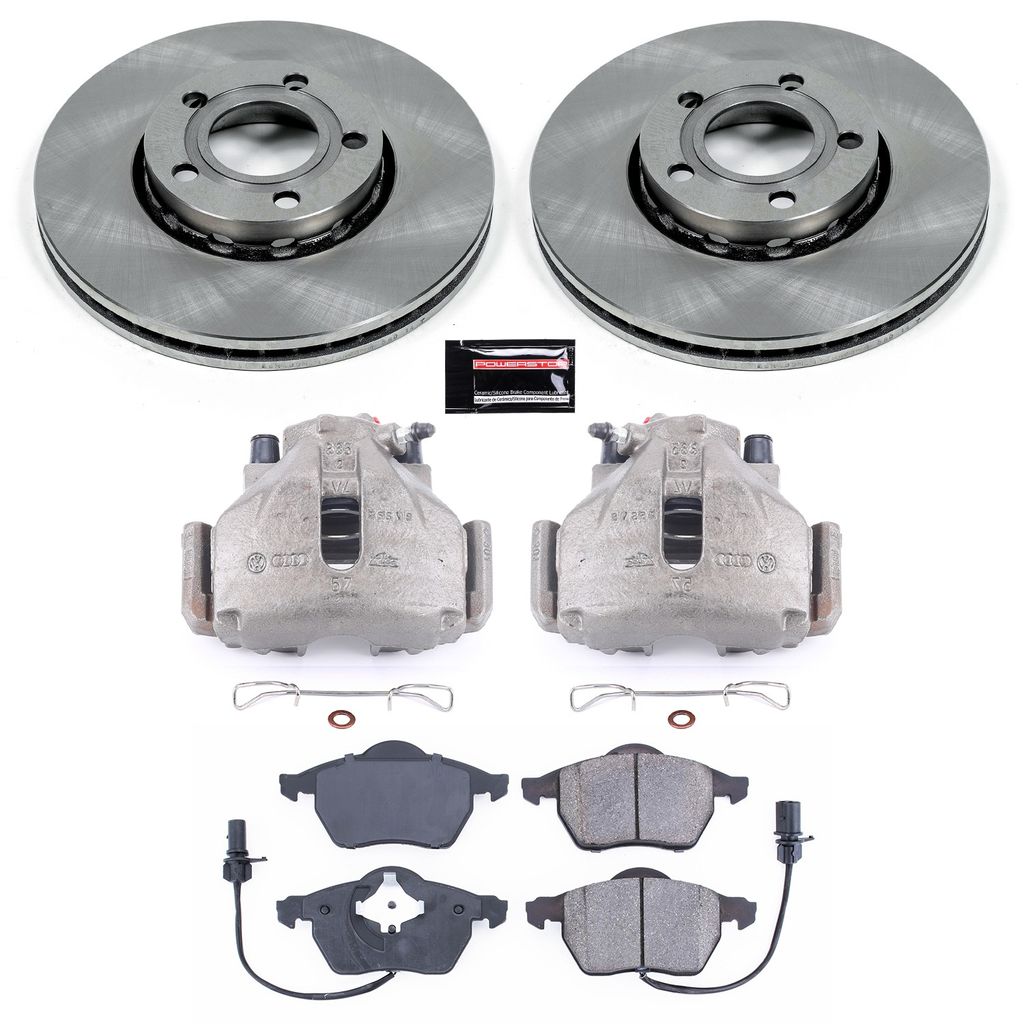 PowerStop KCOE528 - OE Stock Replacement Brake Pad, Rotor and Caliper Kit