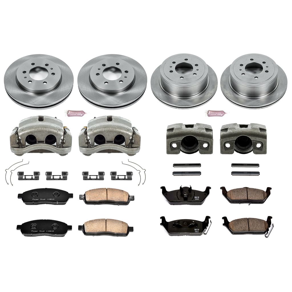 PowerStop KCOE5335 - OE Stock Replacement Brake Pad, Rotor and Caliper Kit