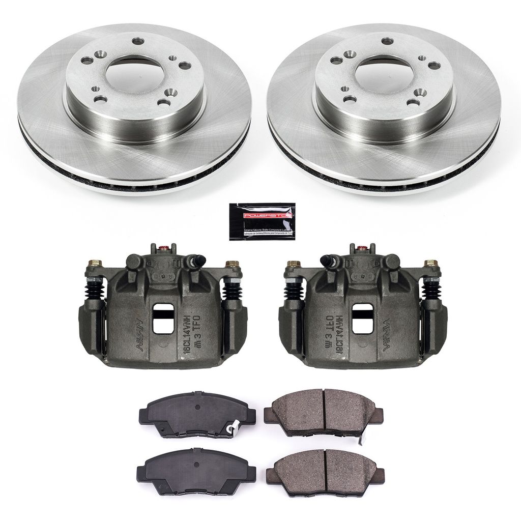 PowerStop KCOE5400 - OE Stock Replacement Brake Pad, Rotor and Caliper Kit