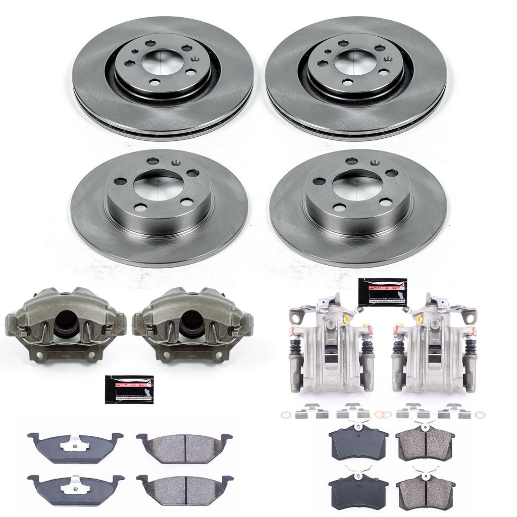 PowerStop KCOE5402 - OE Stock Replacement Brake Pad, Rotor and Caliper Kit