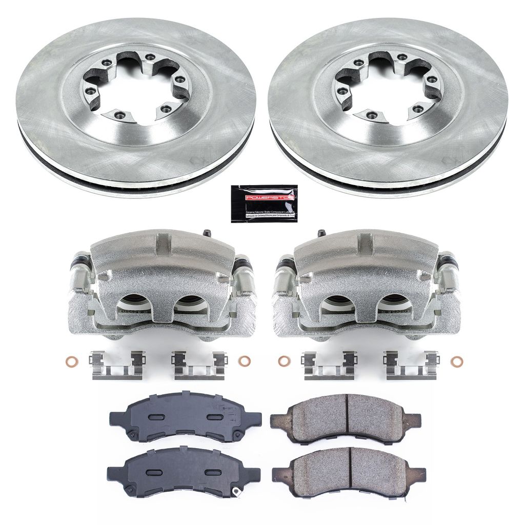 PowerStop KCOE5405 - OE Stock Replacement Brake Pad, Rotor and Caliper Kit