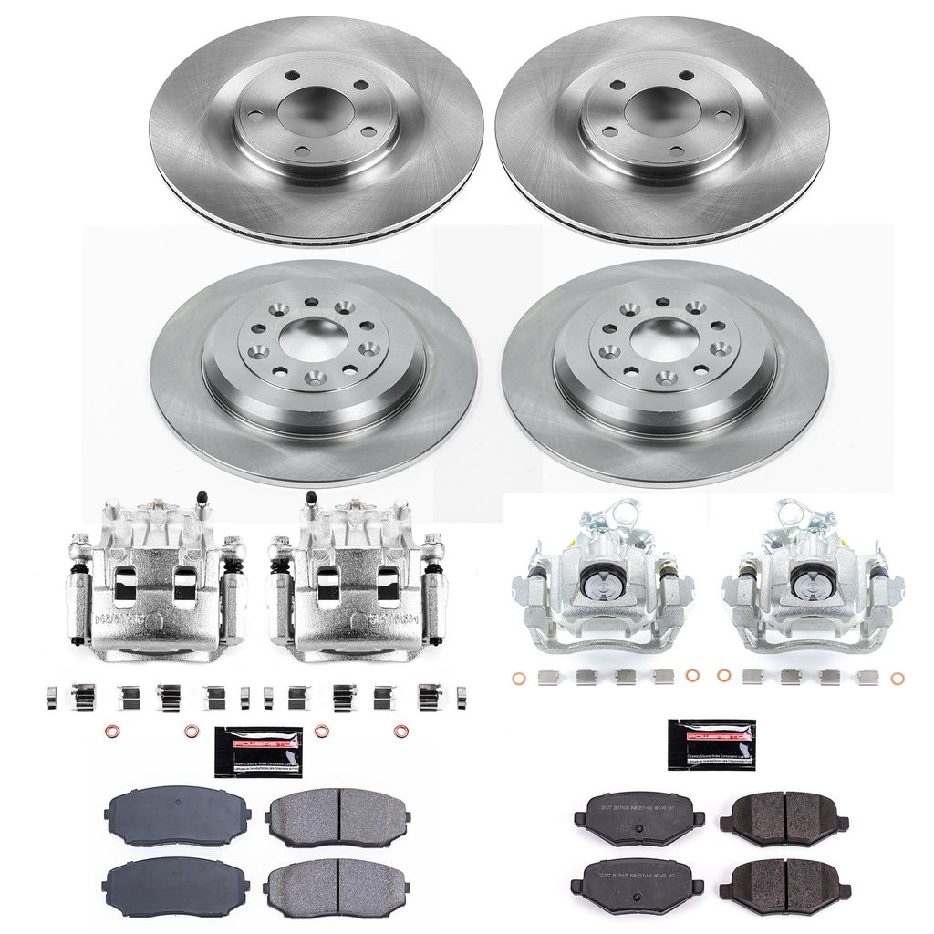 PowerStop KCOE5452 - OE Stock Replacement Brake Pad, Rotor and Caliper Kit