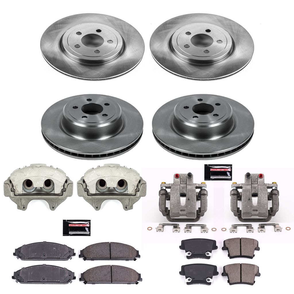 PowerStop KCOE5457 - OE Stock Replacement Brake Pad, Rotor and Caliper Kit