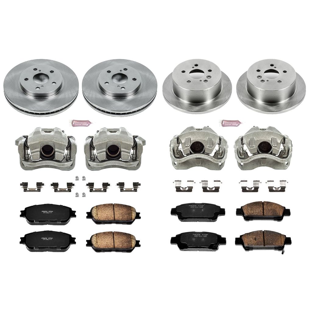 PowerStop KCOE5476 - OE Stock Replacement Brake Pad, Rotor and Caliper Kit