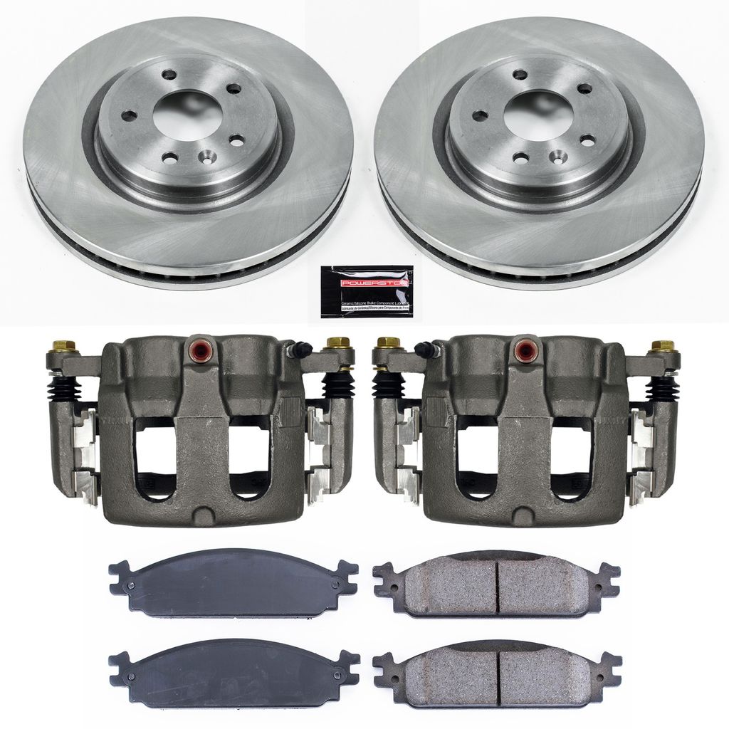 PowerStop KCOE5509 - OE Stock Replacement Brake Pad, Rotor and Caliper Kit