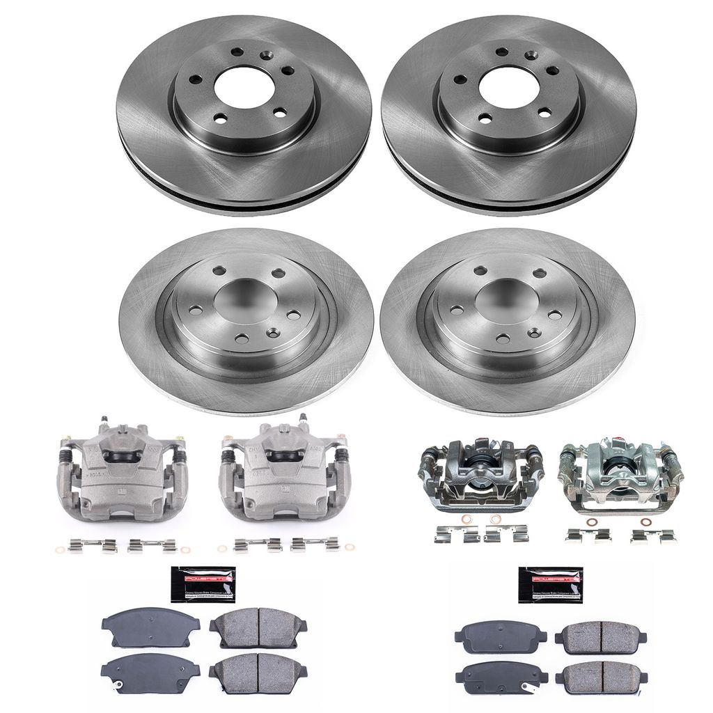 PowerStop KCOE5555A - OE Stock Replacement Brake Pad, Rotor and Caliper Kit