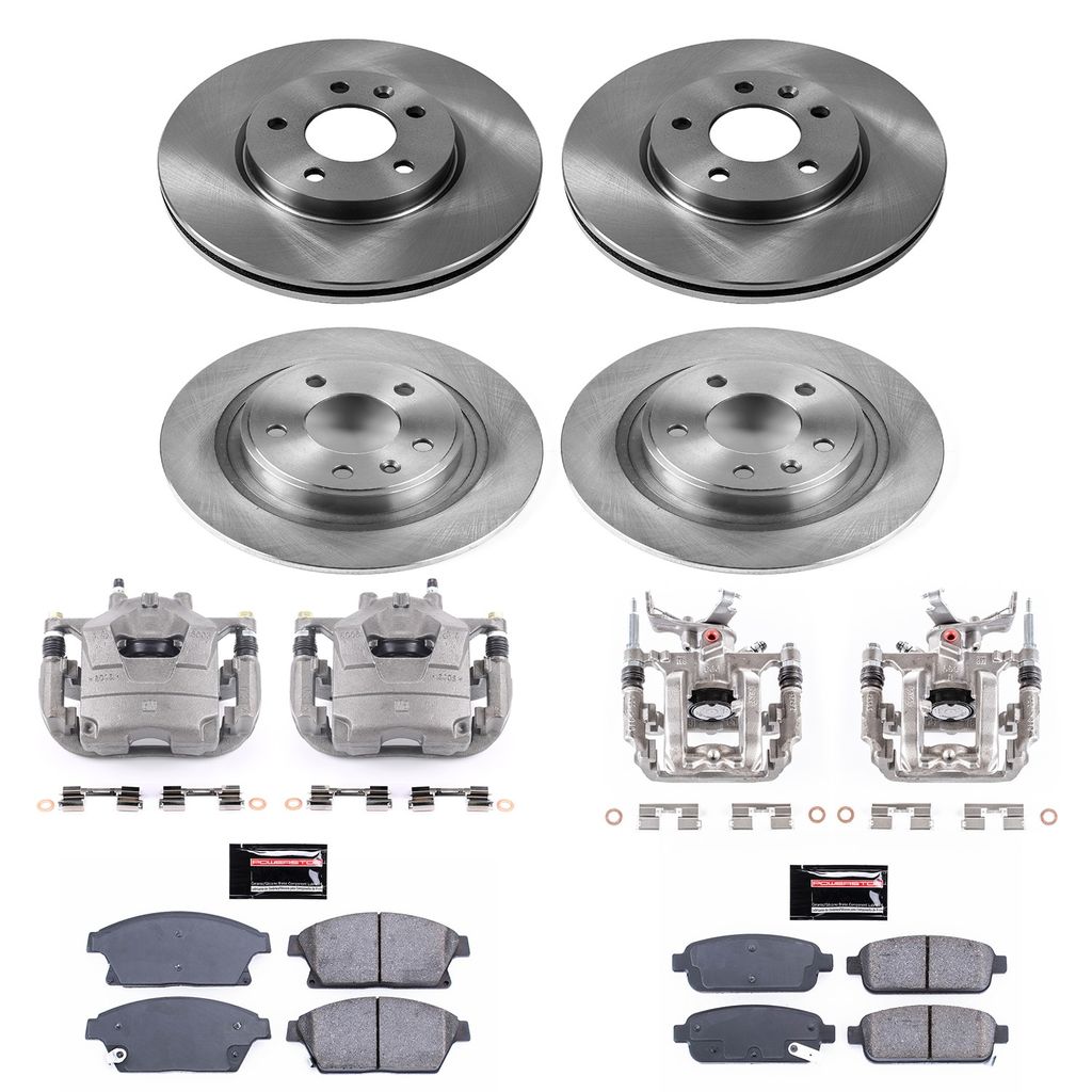 PowerStop KCOE5555B - OE Stock Replacement Brake Pad, Rotor and Caliper Kit