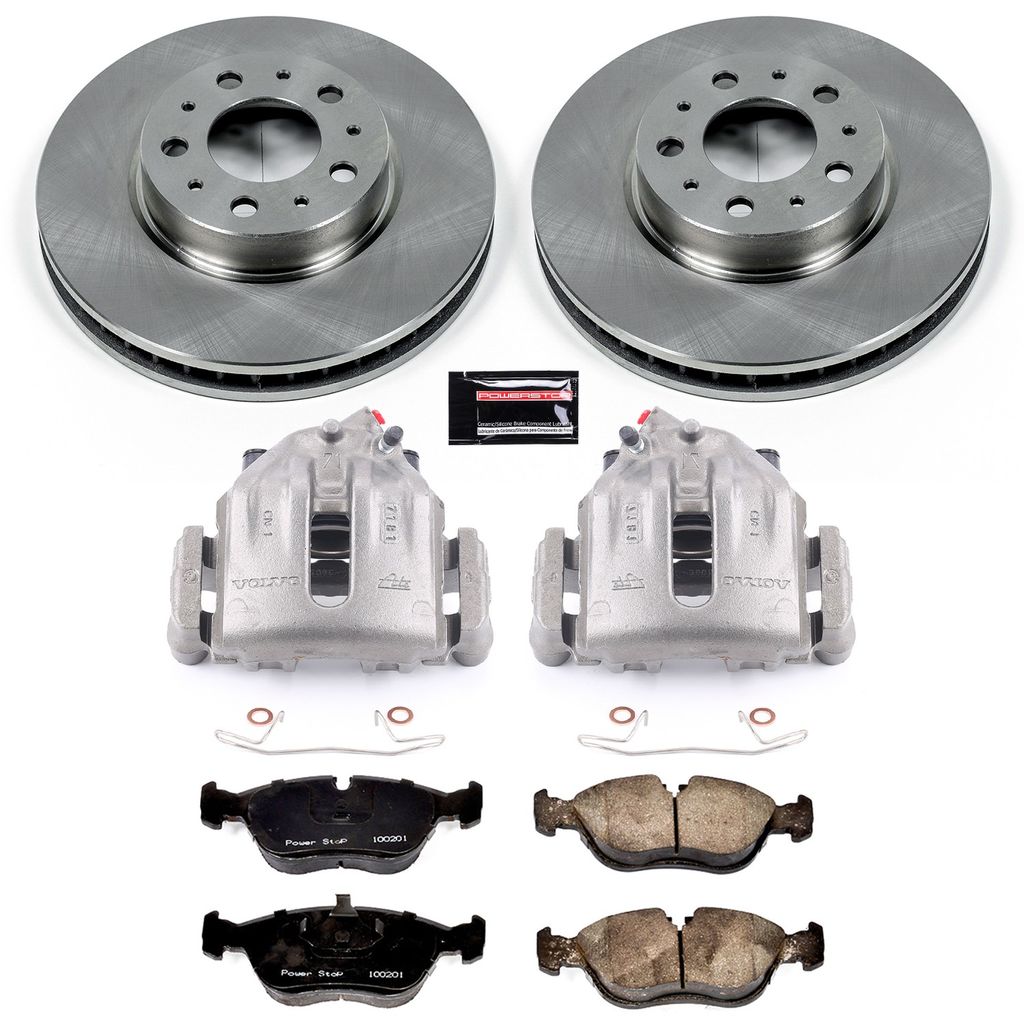 PowerStop KCOE572 - OE Stock Replacement Brake Pad, Rotor and Caliper Kit