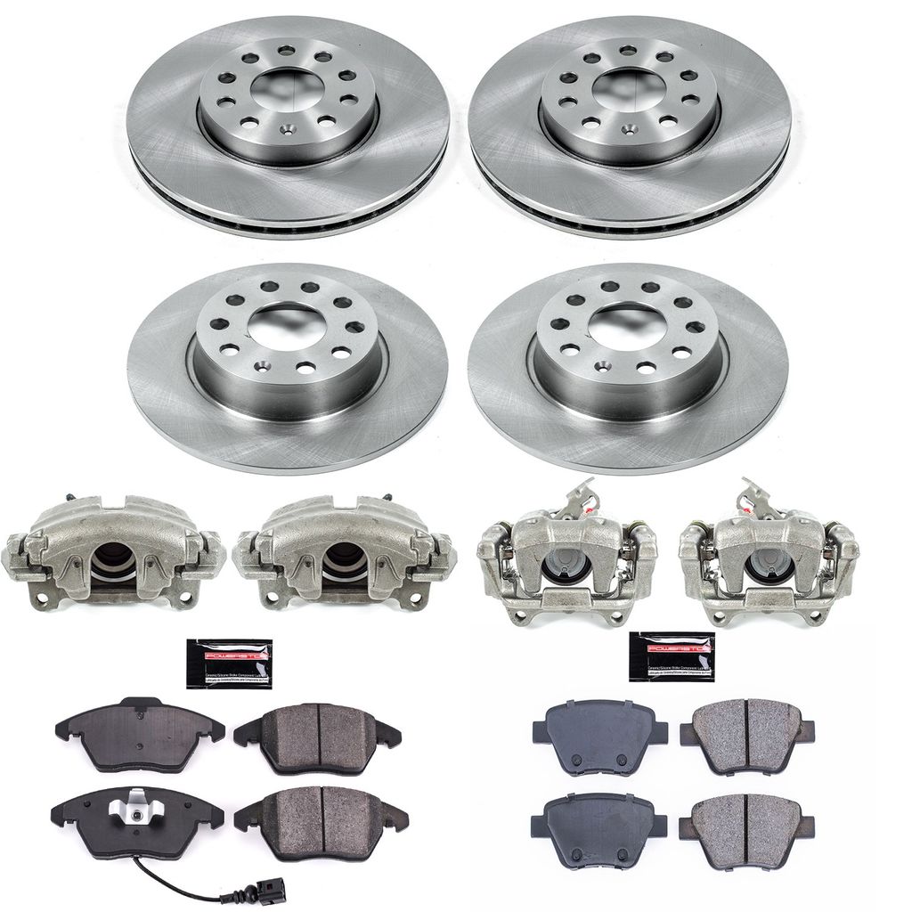 PowerStop KCOE5747 - OE Stock Replacement Brake Pad, Rotor and Caliper Kit