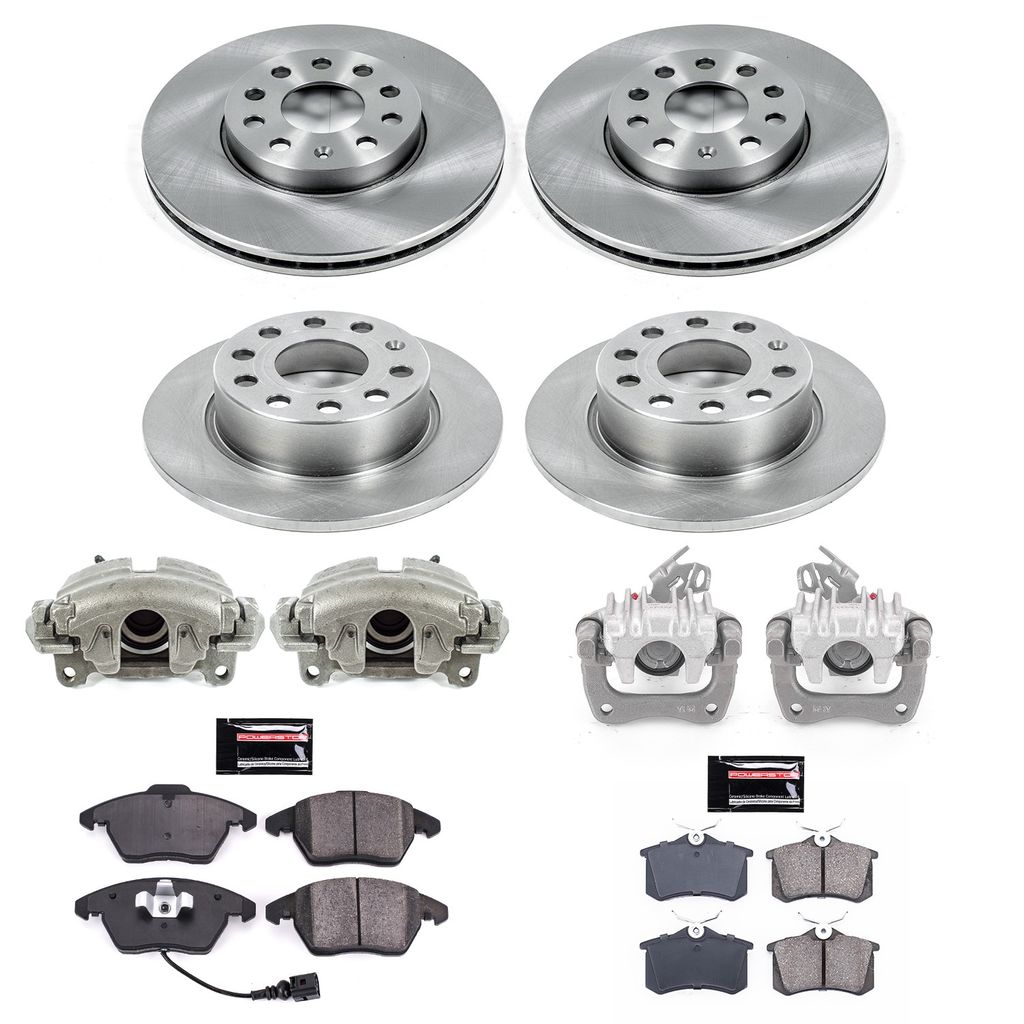 PowerStop KCOE5749 - OE Stock Replacement Brake Pad, Rotor and Caliper Kit