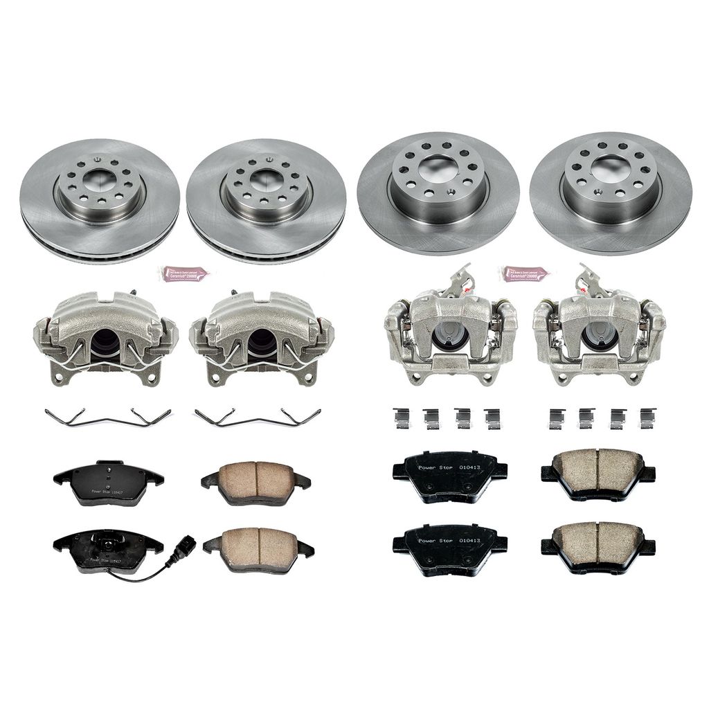 PowerStop KCOE5801 - OE Stock Replacement Brake Pad, Rotor and Caliper Kit