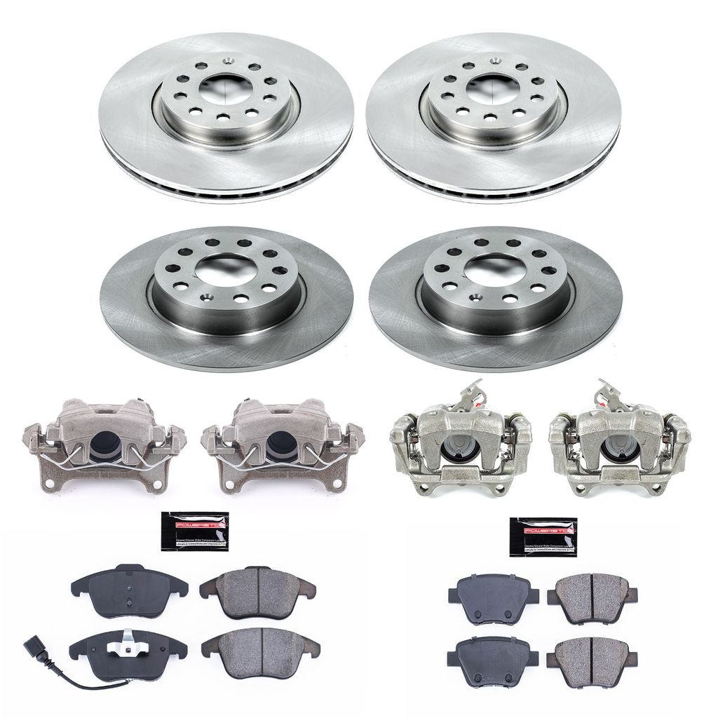 PowerStop KCOE5803 - OE Stock Replacement Brake Pad, Rotor and Caliper Kit