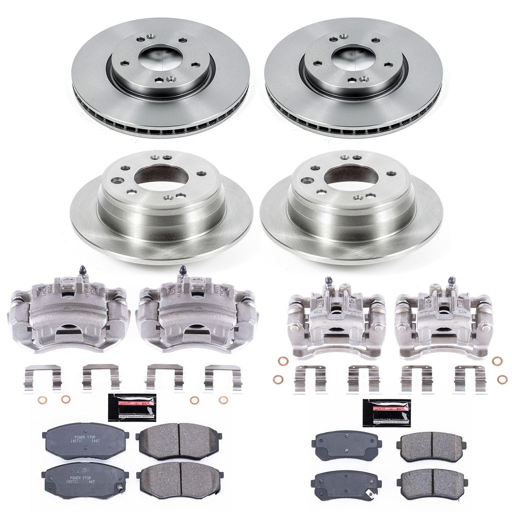 PowerStop KCOE5807 - OE Stock Replacement Brake Pad, Rotor and Caliper Kit