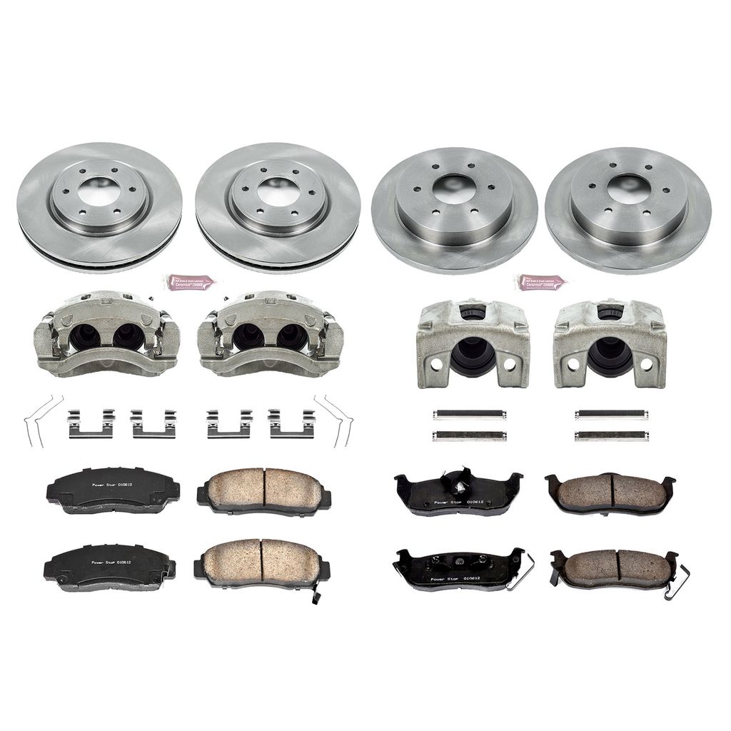 PowerStop KCOE5822 - OE Stock Replacement Brake Pad, Rotor and Caliper Kit