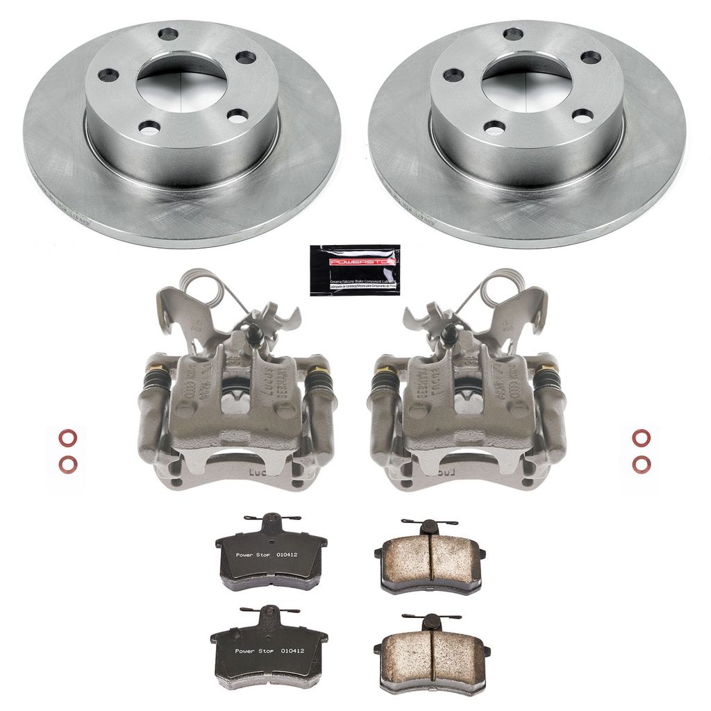 PowerStop KCOE584 - OE Stock Replacement Brake Pad, Rotor and Caliper Kit