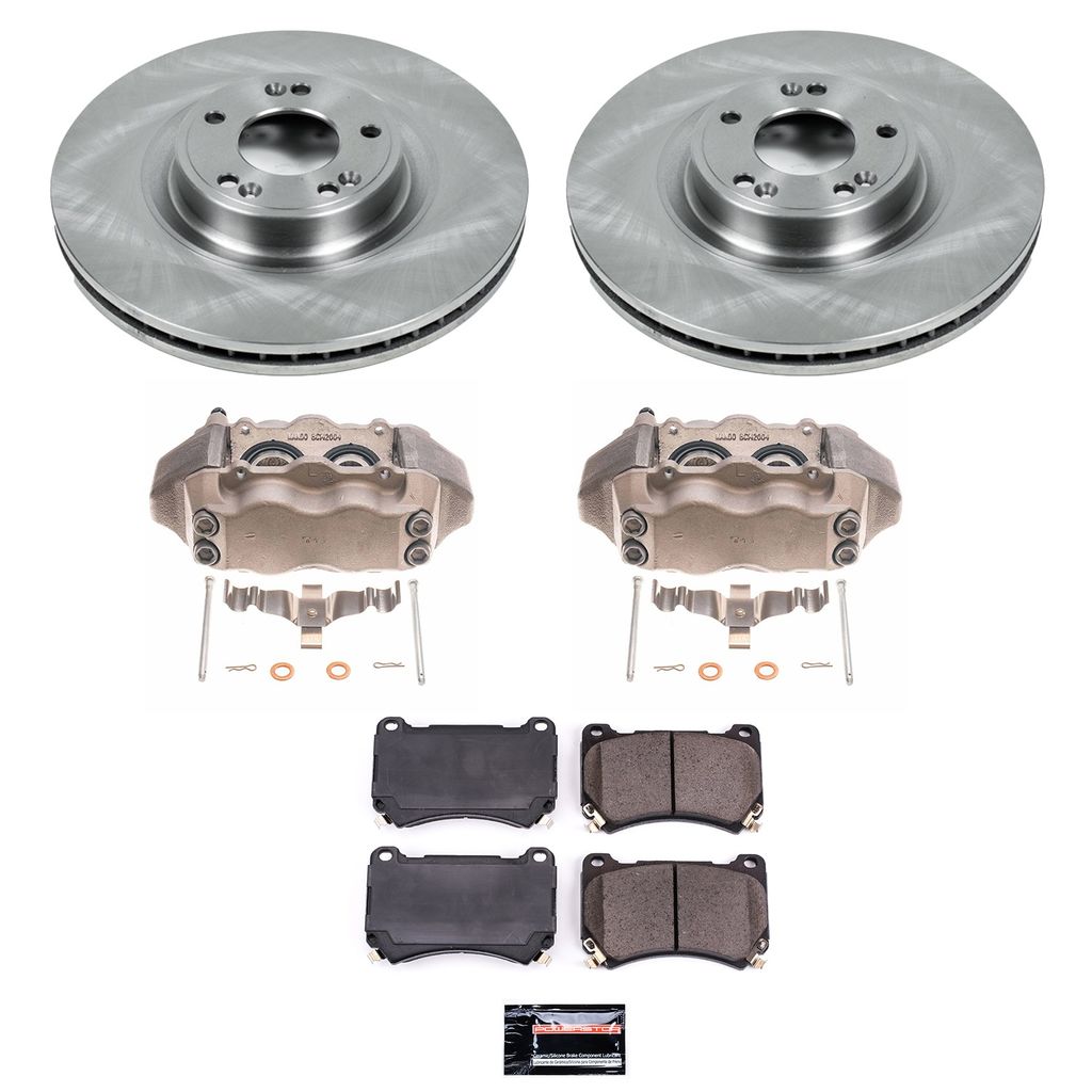 PowerStop KCOE5843 - OE Stock Replacement Brake Pad, Rotor and Caliper Kit