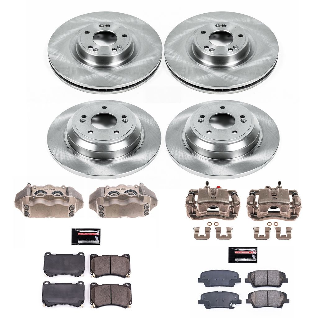 PowerStop KCOE5844 - OE Stock Replacement Brake Pad, Rotor and Caliper Kit