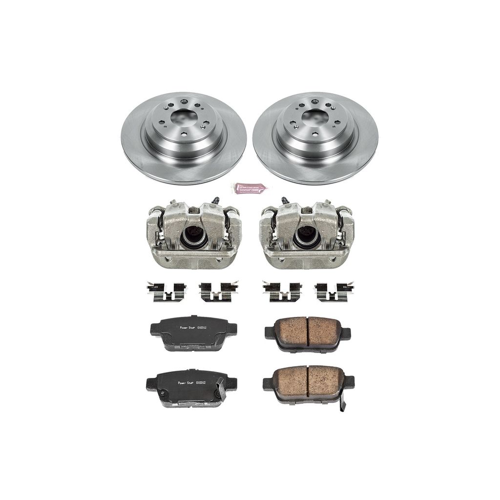 PowerStop KCOE5854 - OE Stock Replacement Brake Pad, Rotor and Caliper Kit