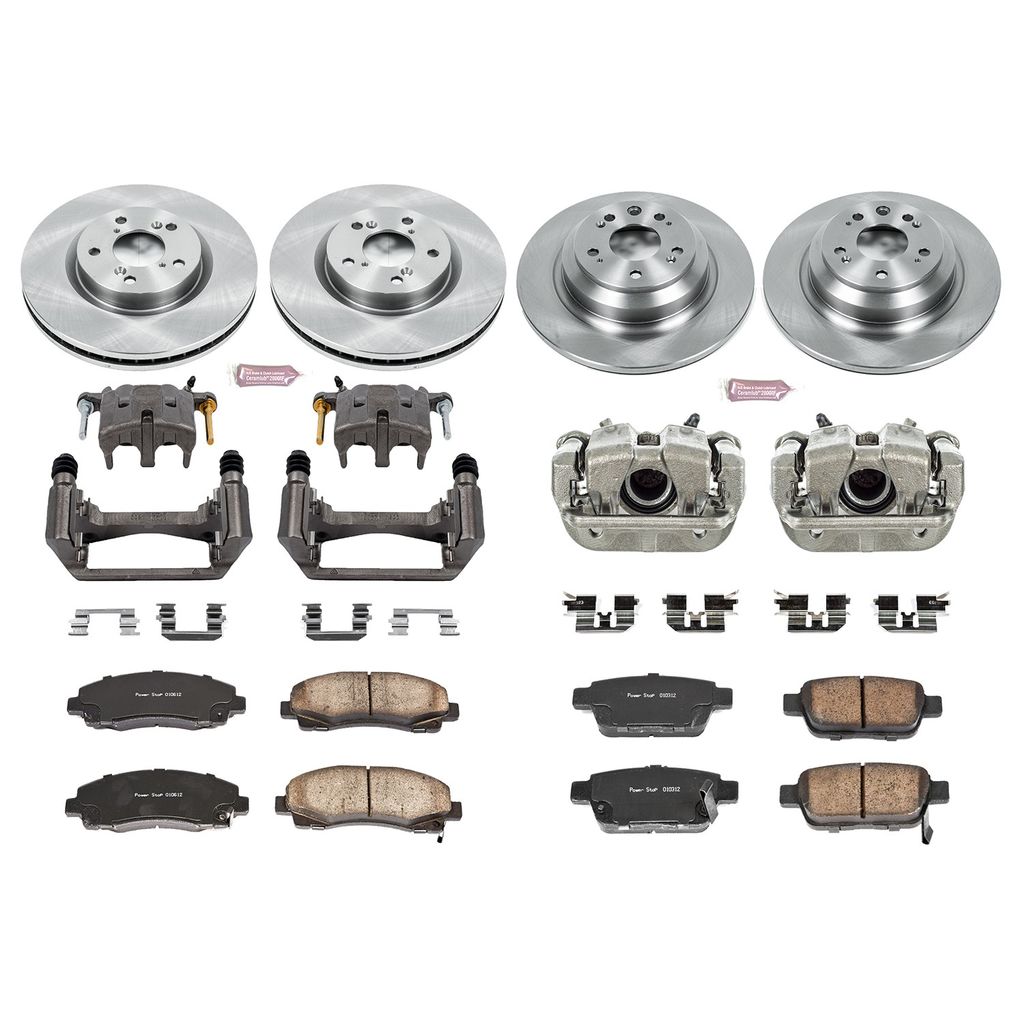 PowerStop KCOE5856 - OE Stock Replacement Brake Pad, Rotor and Caliper Kit