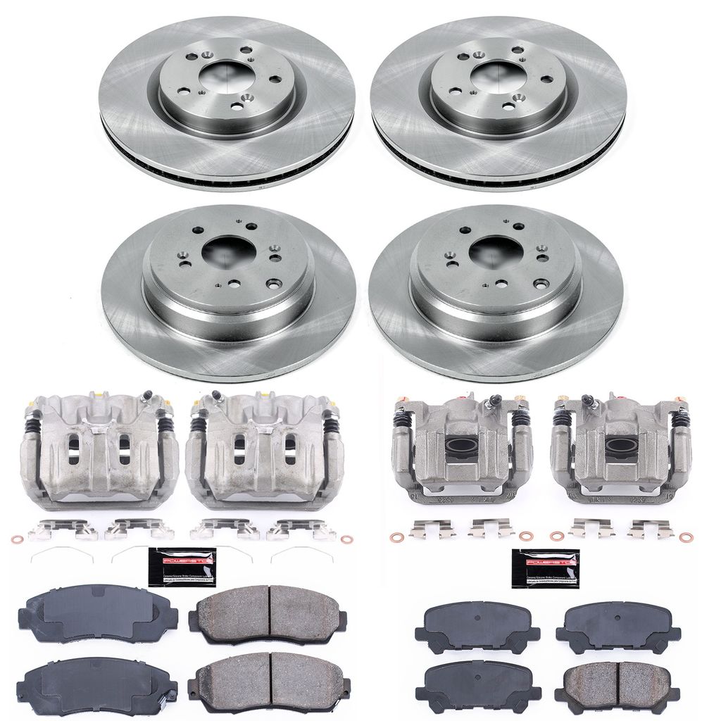 PowerStop KCOE5858 - OE Stock Replacement Brake Pad, Rotor and Caliper Kit