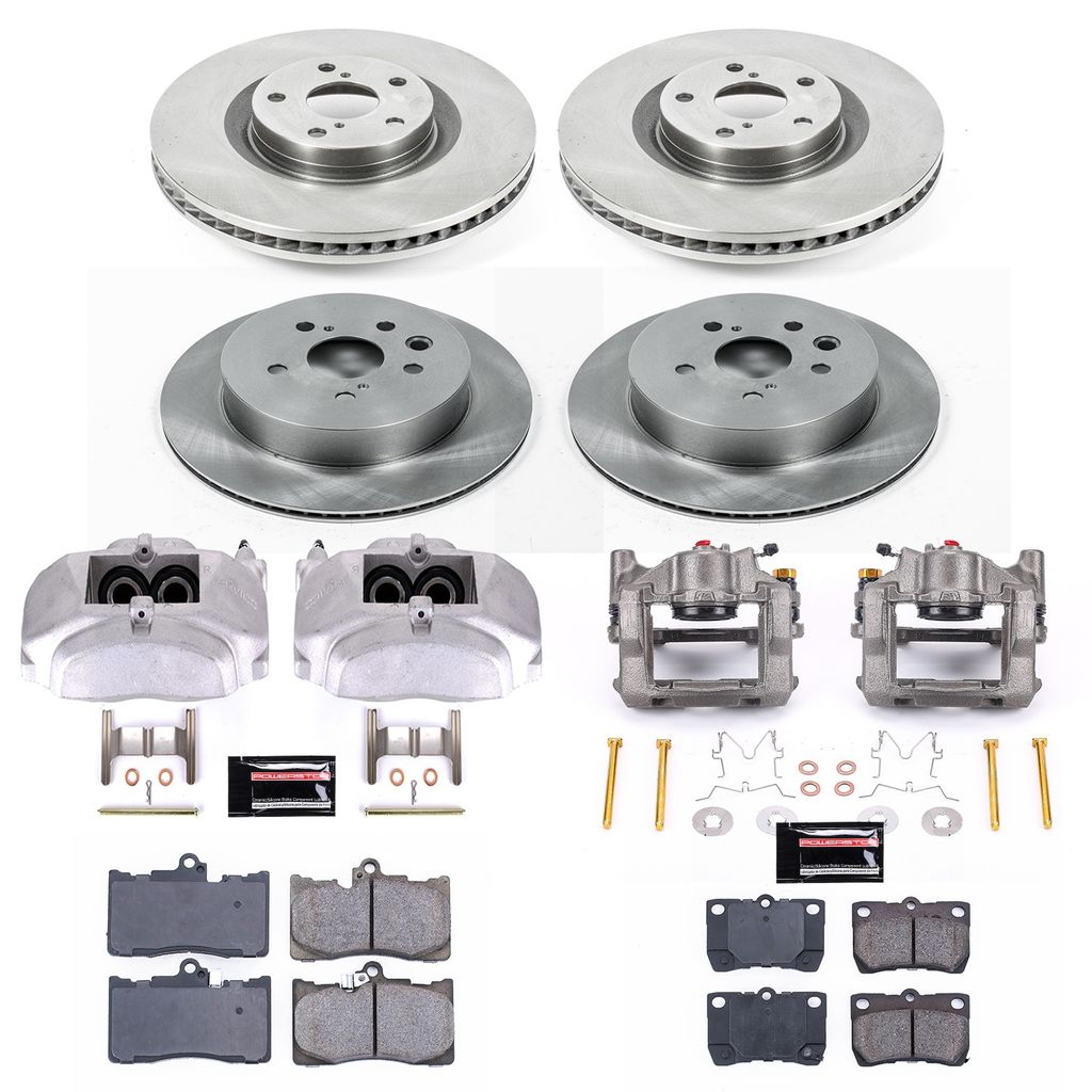 PowerStop KCOE5869 - OE Stock Replacement Brake Pad, Rotor and Caliper Kit