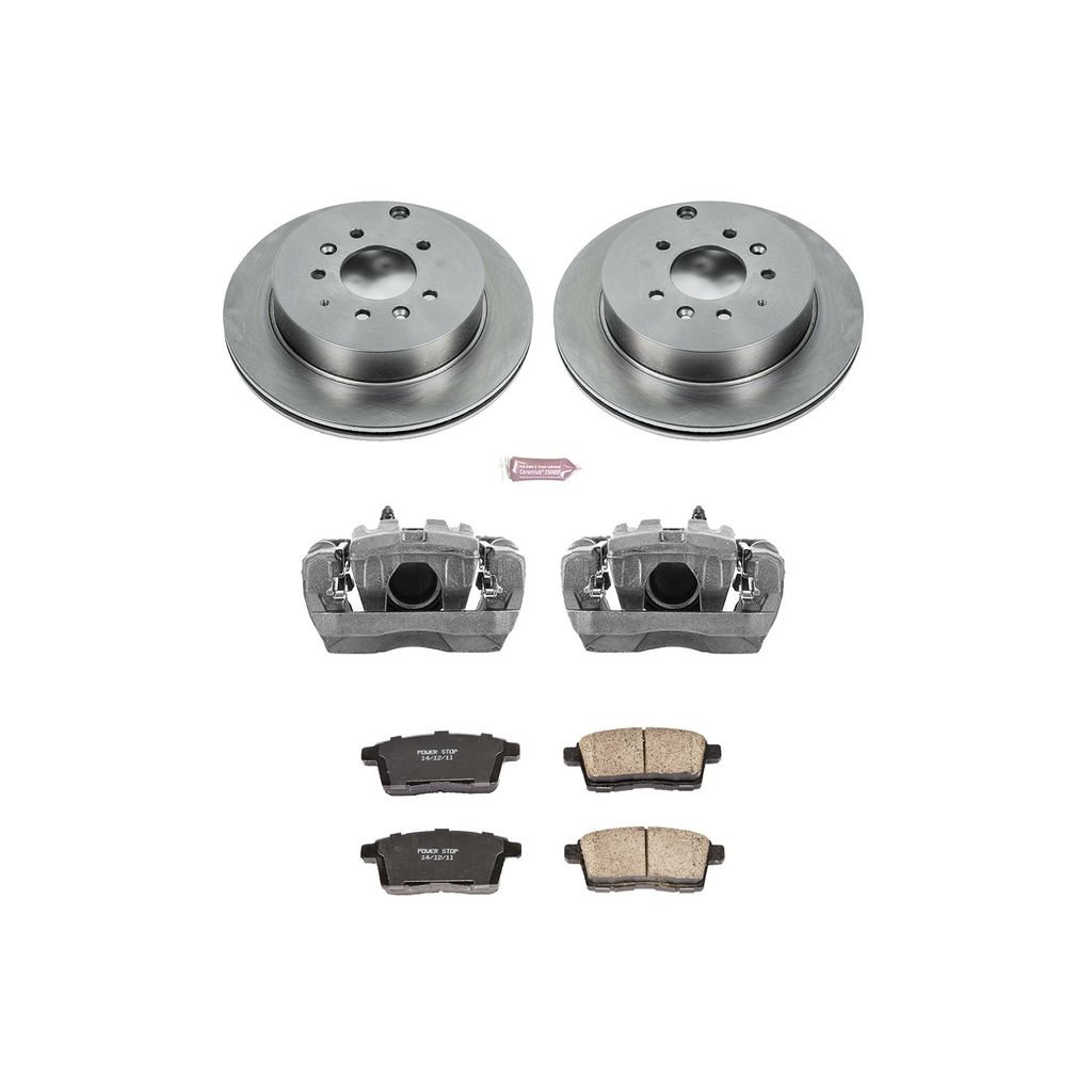 PowerStop KCOE5876 - OE Stock Replacement Brake Pad, Rotor and Caliper Kit