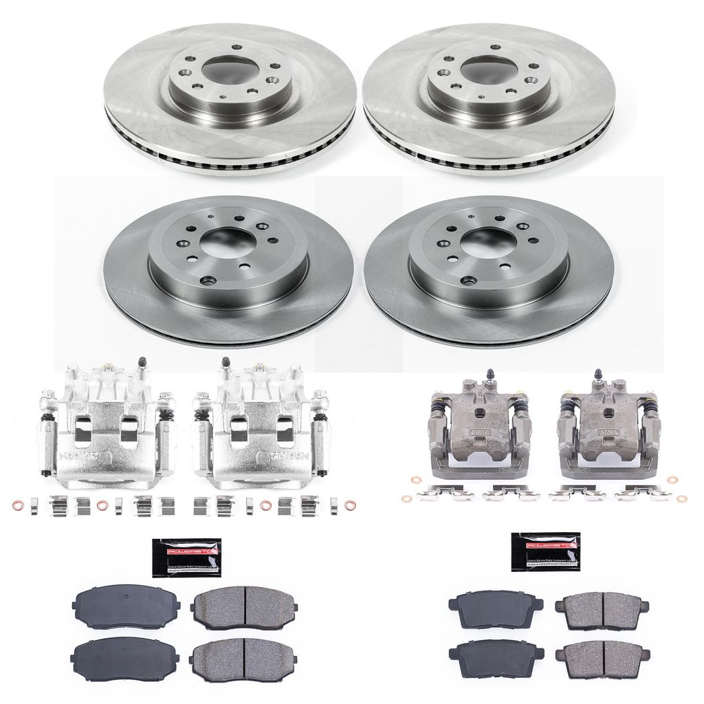 PowerStop KCOE5879A - OE Stock Replacement Brake Pad, Rotor and Caliper Kit