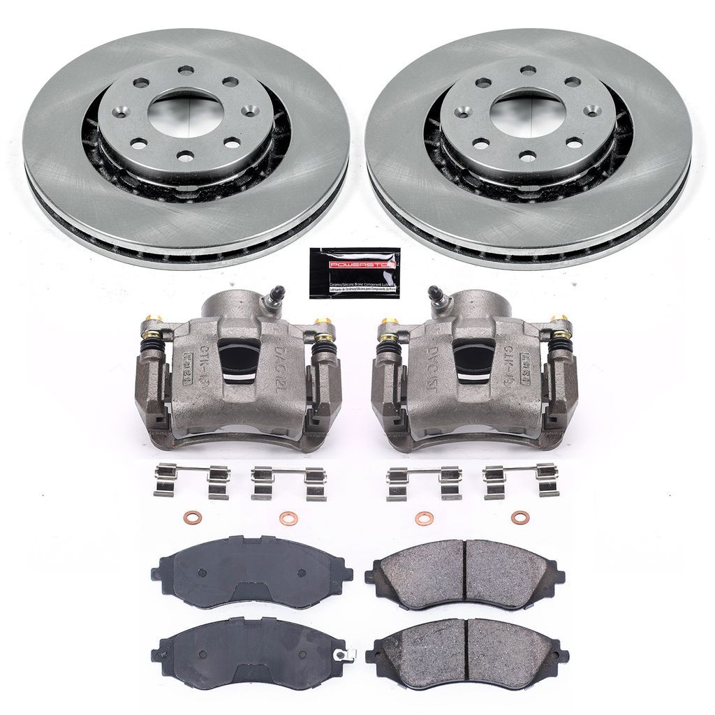 PowerStop KCOE5893 - OE Stock Replacement Brake Pad, Rotor and Caliper Kit