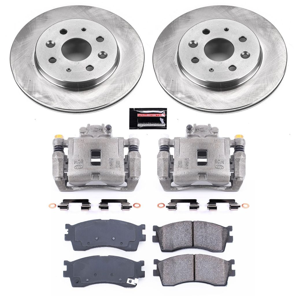 PowerStop KCOE5902 - OE Stock Replacement Brake Pad, Rotor and Caliper Kit