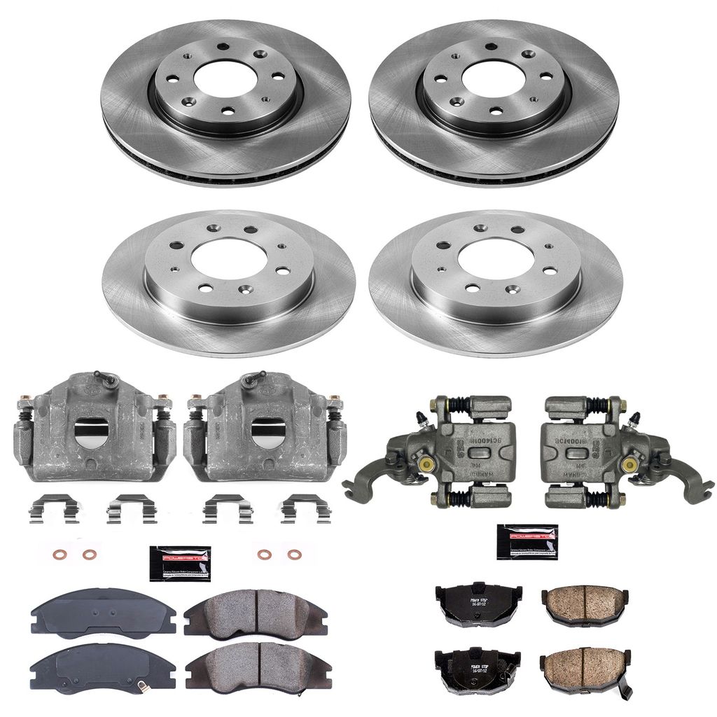 PowerStop KCOE5904 - OE Stock Replacement Brake Pad, Rotor and Caliper Kit