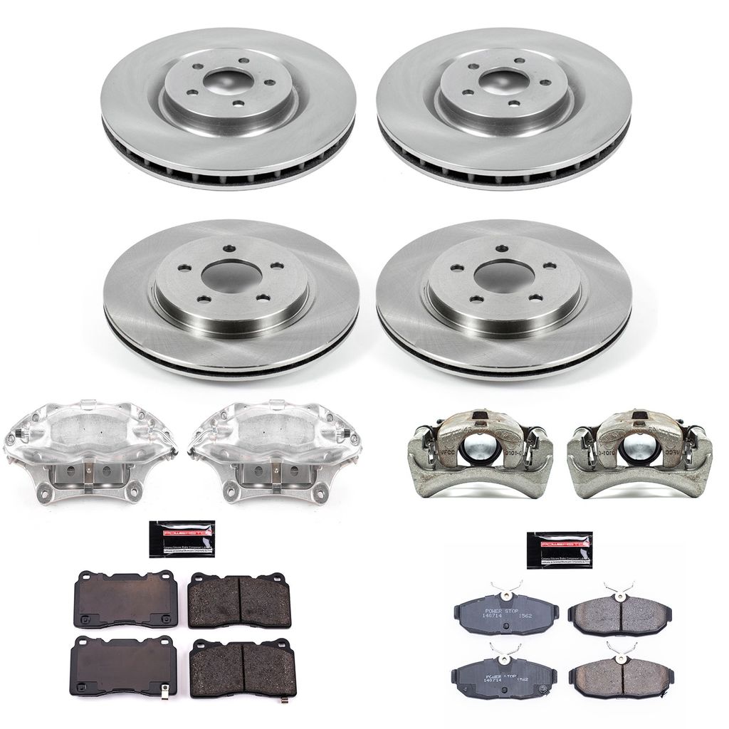 PowerStop KCOE5942 - OE Stock Replacement Brake Pad, Rotor and Caliper Kit