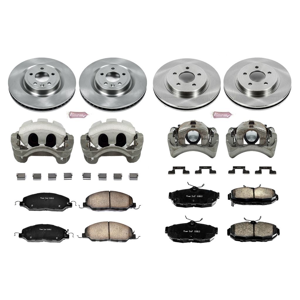 PowerStop KCOE5943 - OE Stock Replacement Brake Pad, Rotor and Caliper Kit
