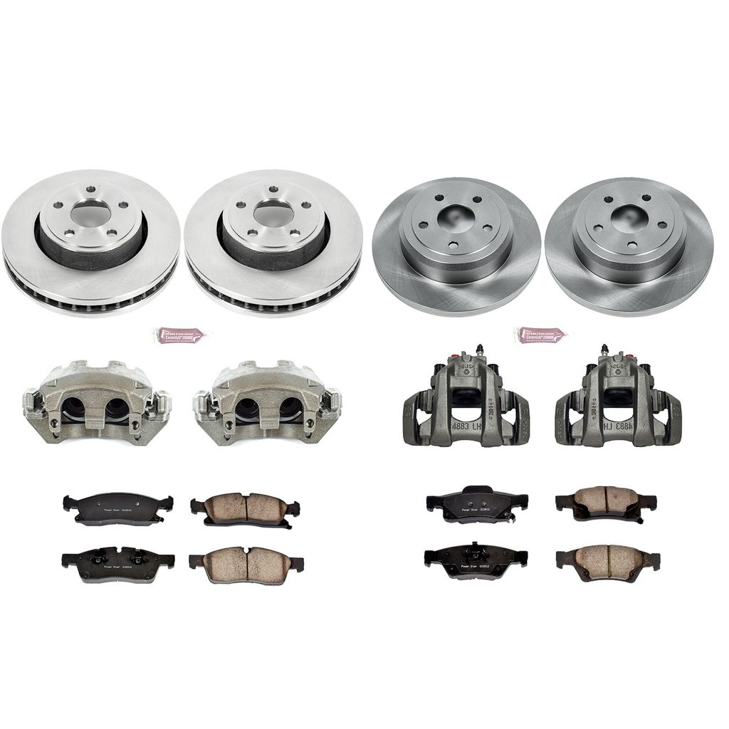 PowerStop KCOE5952 - OE Stock Replacement Brake Pad, Rotor and Caliper Kit