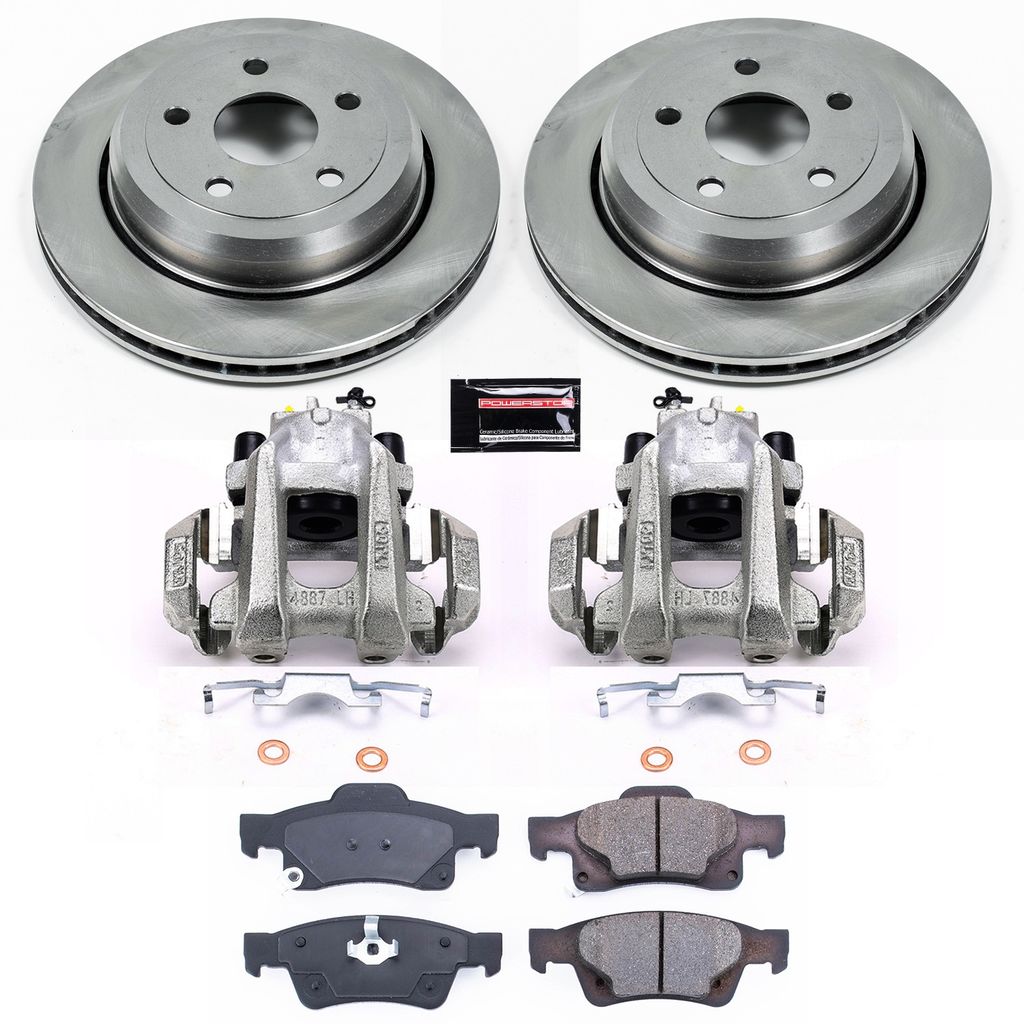 PowerStop KCOE5953 - OE Stock Replacement Brake Pad, Rotor and Caliper Kit