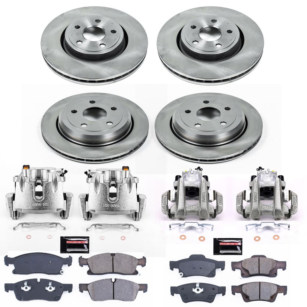 PowerStop KCOE5955 - OE Stock Replacement Brake Pad, Rotor and Caliper Kit