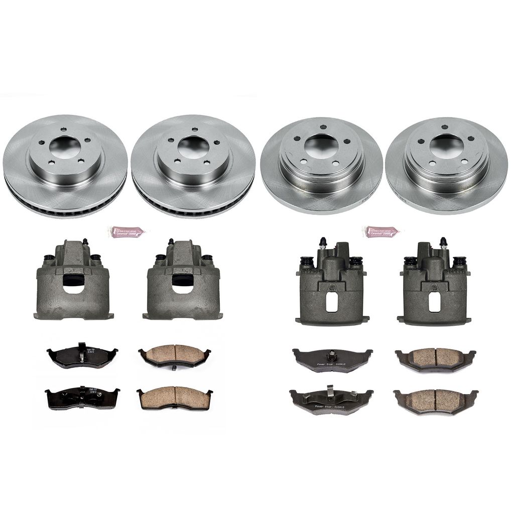 PowerStop KCOE6177 - OE Stock Replacement Brake Pad, Rotor and Caliper Kit