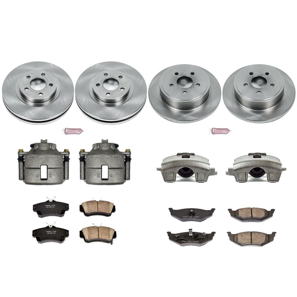 PowerStop KCOE6180 - OE Stock Replacement Brake Pad, Rotor and Caliper Kit