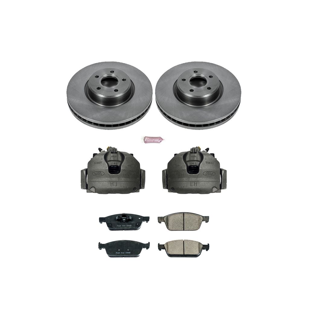 PowerStop KCOE6349 - OE Stock Replacement Brake Pad, Rotor and Caliper Kit