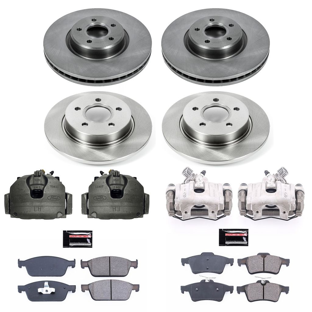 PowerStop KCOE6350 - OE Stock Replacement Brake Pad, Rotor and Caliper Kit