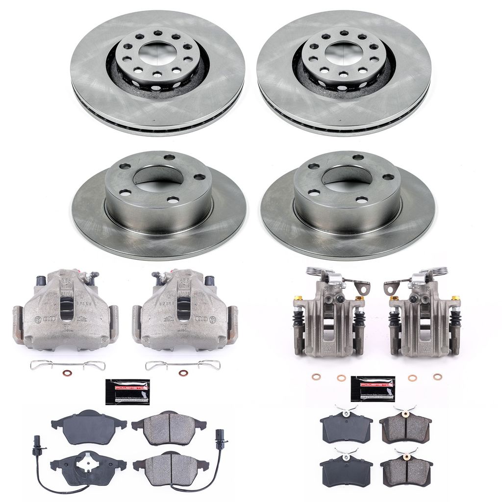 PowerStop KCOE637 - OE Stock Replacement Brake Pad, Rotor and Caliper Kit