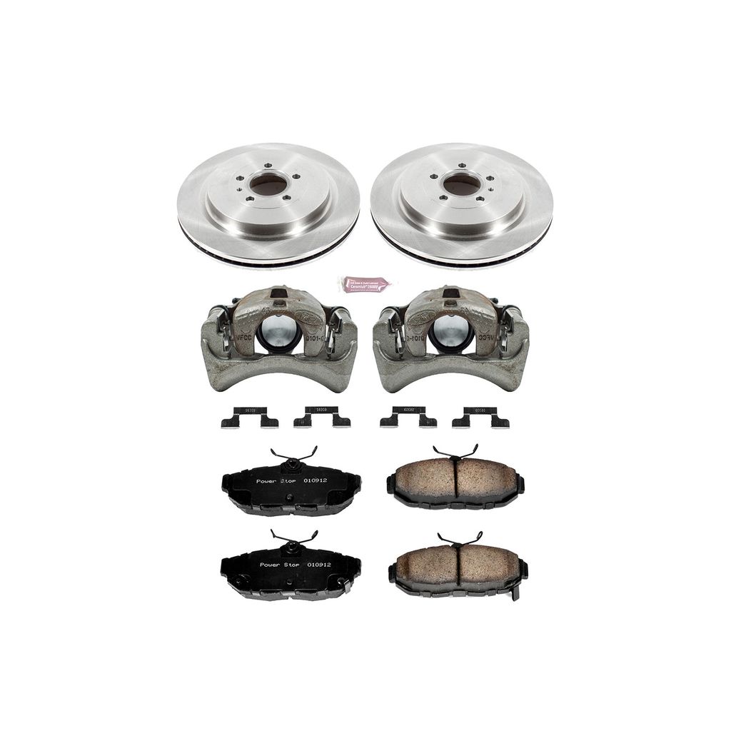 PowerStop KCOE6402 - OE Stock Replacement Brake Pad, Rotor and Caliper Kit