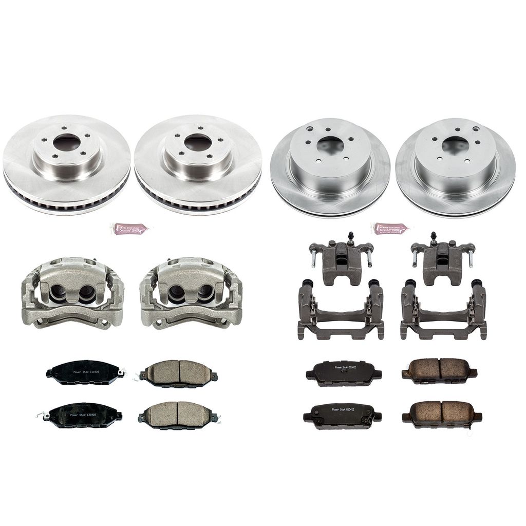 PowerStop KCOE6497 - OE Stock Replacement Brake Pad, Rotor and Caliper Kit