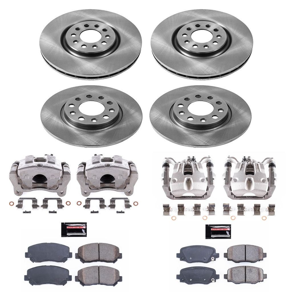 PowerStop KCOE6539 - OE Stock Replacement Brake Pad, Rotor and Caliper Kit