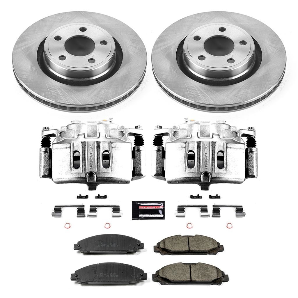 PowerStop KCOE6809 - OE Stock Replacement Brake Pad, Rotor and Caliper Kit