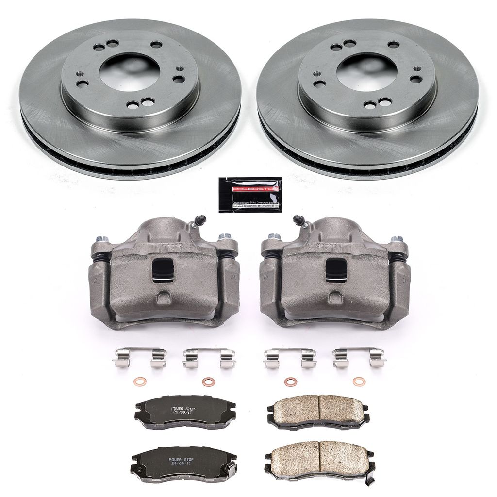 PowerStop KCOE681B - OE Stock Replacement Brake Pad, Rotor and Caliper Kit