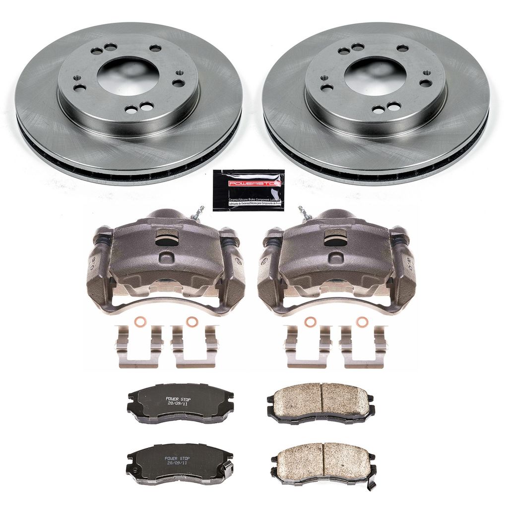 PowerStop KCOE681C - OE Stock Replacement Brake Pad, Rotor and Caliper Kit