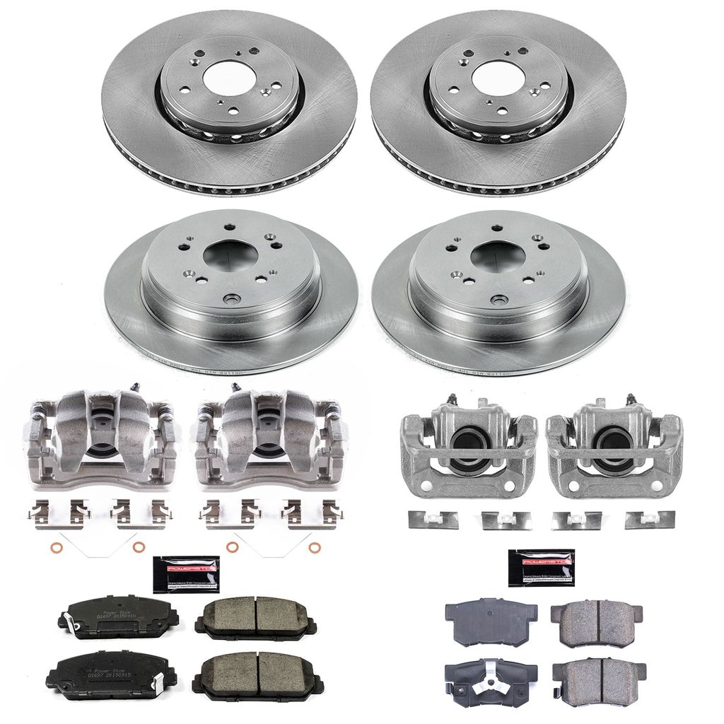 PowerStop KCOE6939 - OE Stock Replacement Brake Pad, Rotor and Caliper Kit