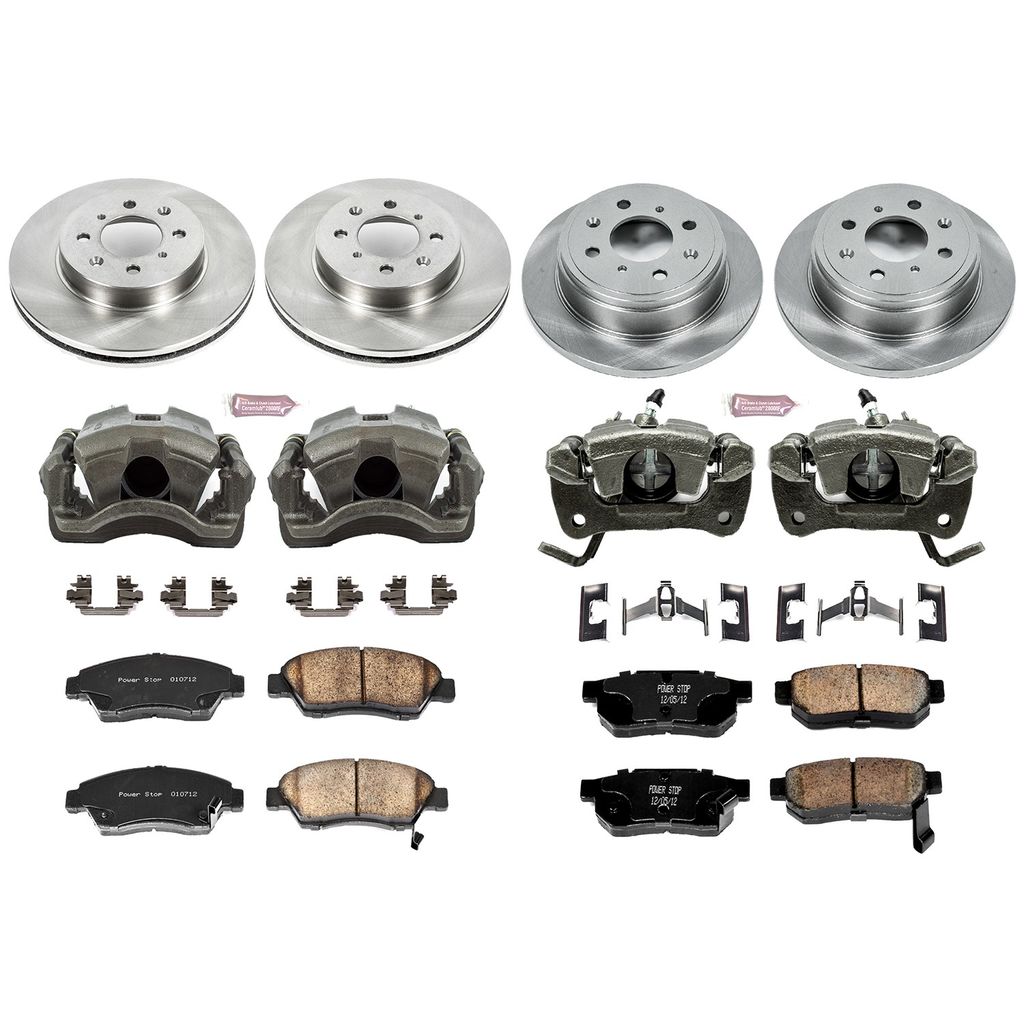 PowerStop KCOE695 - OE Stock Replacement Brake Pad, Rotor and Caliper Kit